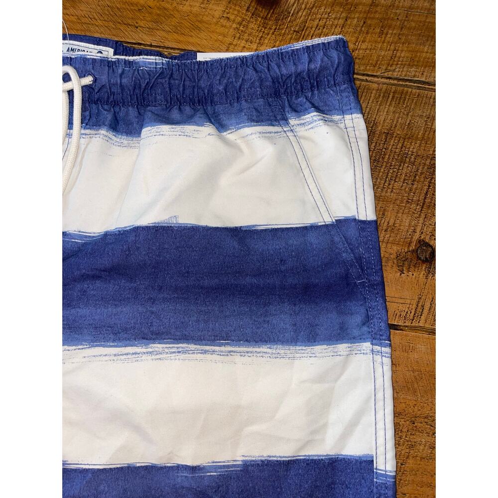 NWT Mens American Eagle Blue White‎ Above the Knee 5.5" Swimming Trunks Size XL - Picture 4 of 8